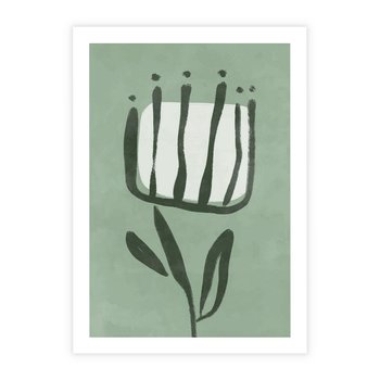 Plakat bez ramy 50x70 - Objęcia Zieleni - zielona abstrakcja, zgaszona zieleń