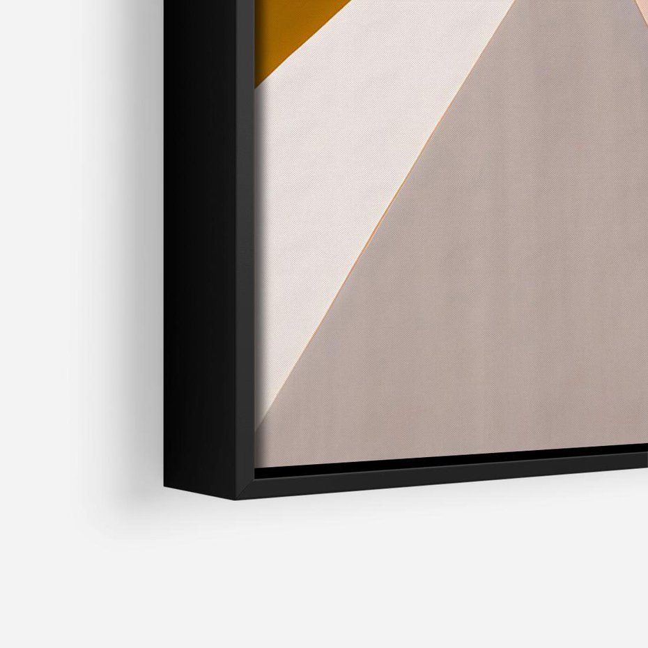 Obraz w ramie 100x70 - Trójkąty Wnętrz - abstrakcja, geometryczne kształty - rama czarna