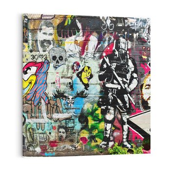 Obraz na płótnie 60x60 - Energiczne wybuchy graffiti - graffiti