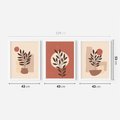 Zestaw obrazy w ramie 40x50 galeria - Boho, rośliny, liście - rama biała