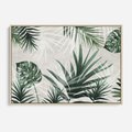 Obraz w ramie 120x80 - Tropikalne Akwarele - tropikalne liście, akwarela - rama drewno