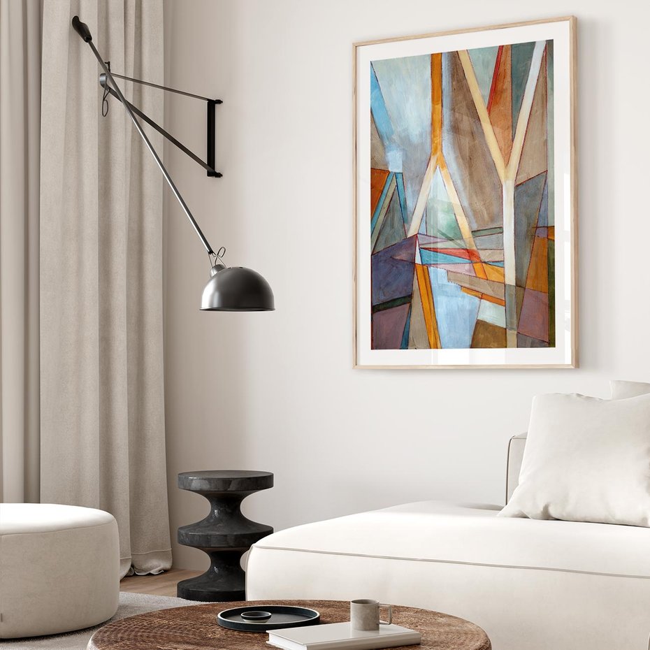 Plakat w ramie 30x40 - Geometria abstrakcji - abstrakcja, geometria - rama drewno