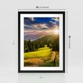 Plakat w ramie 30x40 - Zachód słońca na łące - zachód, łąka - rama czarna