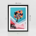 Plakat w ramie 30x40 - Kolorowe Balony Pod Niebem - kolorowe balony na tle niebieskiego nieba - rama czarna