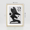 Plakat w ramie 30x40 - Abstrakcja w Monochromii - nowoczesna grafika, abstrakcja - rama drewno