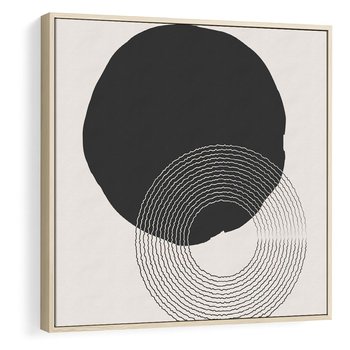 Obraz w ramie 80x80 - Migotliwa Opowieść - abstrakcyjna kompozycja, okręgi - rama drewno