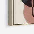 Obraz w ramie 50x50 - Abstrakcyjna Harmonia - abstrakcyjne nieregularne kształty, minimalistyczny plakat - rama drewno