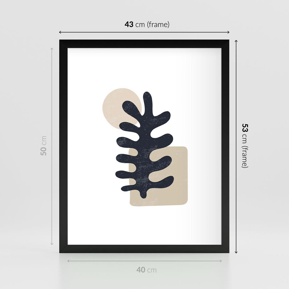 Plakat w ramie 40x50 - Opowieść Przenikających Energii - inspiracja mattise, abstrakcja - rama czarna