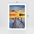 Plakat bez ramy 21x30 - Zachód słońca na pomostach - zachód, słońca