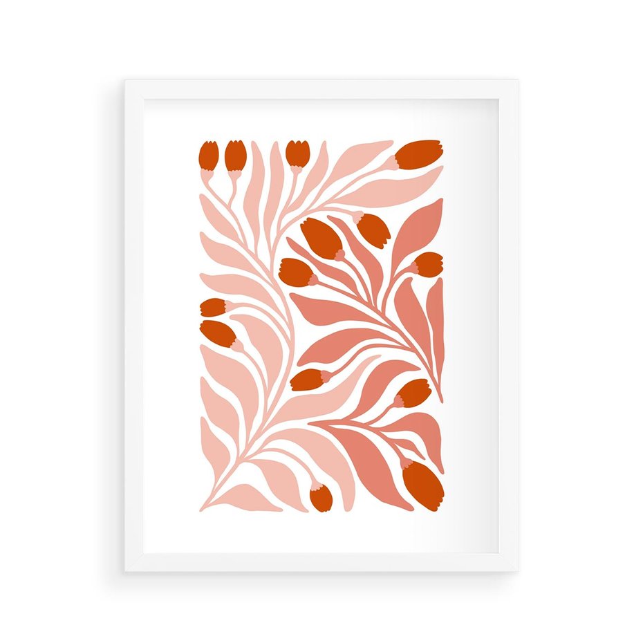 Plakat w ramie 40x50 - Nieskrępowane wyobraźnie kolorów - kwiaty, pastelowe kolory - rama biała