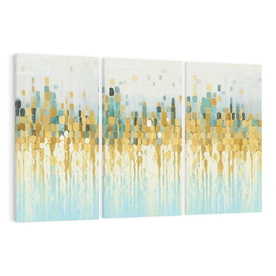 Obraz na płótnie 120x80 - Turkusowa Harmonia - abstrakcja, geometryczne plamki