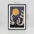 Plakat w ramie 50x70 - Tajemniczy Księżyc - nowoczesna sztuka, plakat - rama czarna