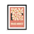 Plakat w ramie 30x40 - Szkicowane Kolorowe Uczucia - kwiatowa kompozycja, minimalizm - rama czarna