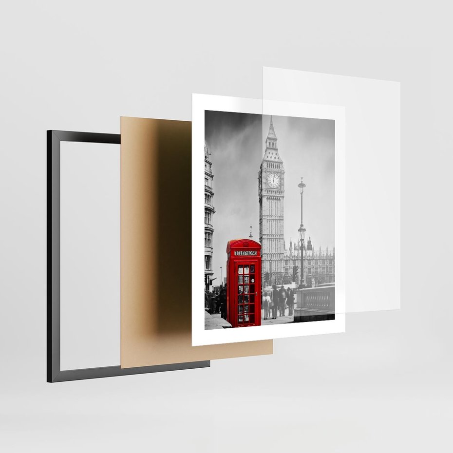 Plakat w ramie 40x50 - Ikoniczny Big Ben w Londynie - Big Ben, Londyn - rama czarna