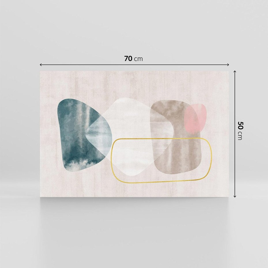 Obraz na płótnie 70x50 - Minimalistyczne Plamy Farby - pastelowe geometryczne plamy, akwarela