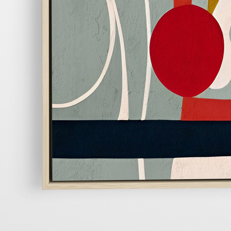 Obraz w ramie 50x70 - Harmonia Kolorowych Impulsów - abstrakcyjny obraz olejny, dziwne formy - rama drewno