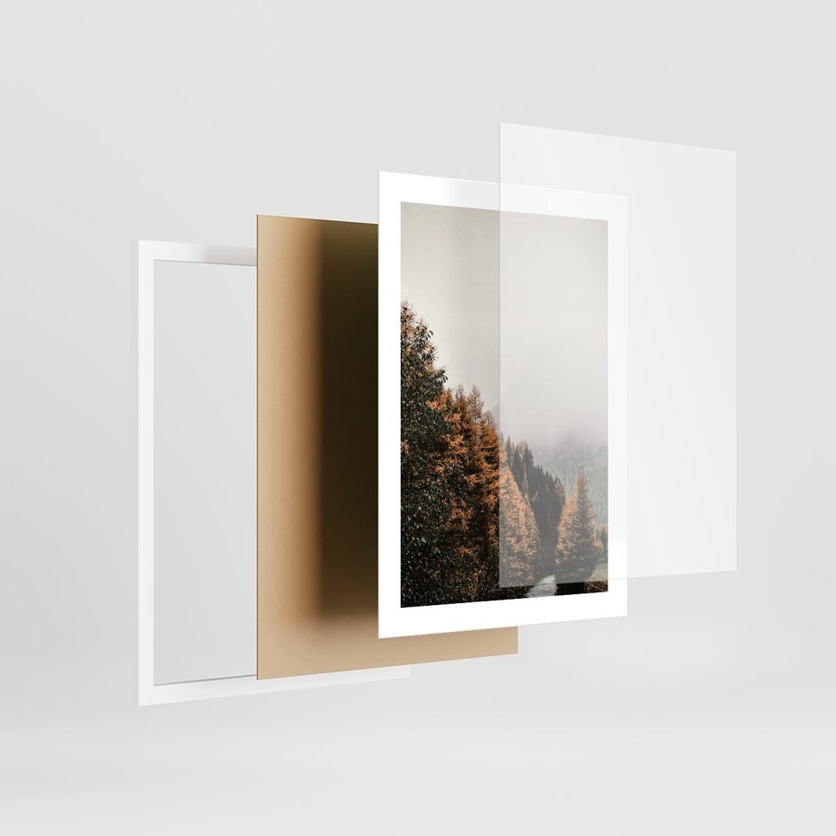 Plakat w ramie 30x40 - Kolorowa Jesień w Górskim Lesie - las, jesień - rama biała
