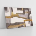 Obraz na płótnie 120x80 - Szaro-złote Wibracje - abstrakcyjne kształty, szerokie linie