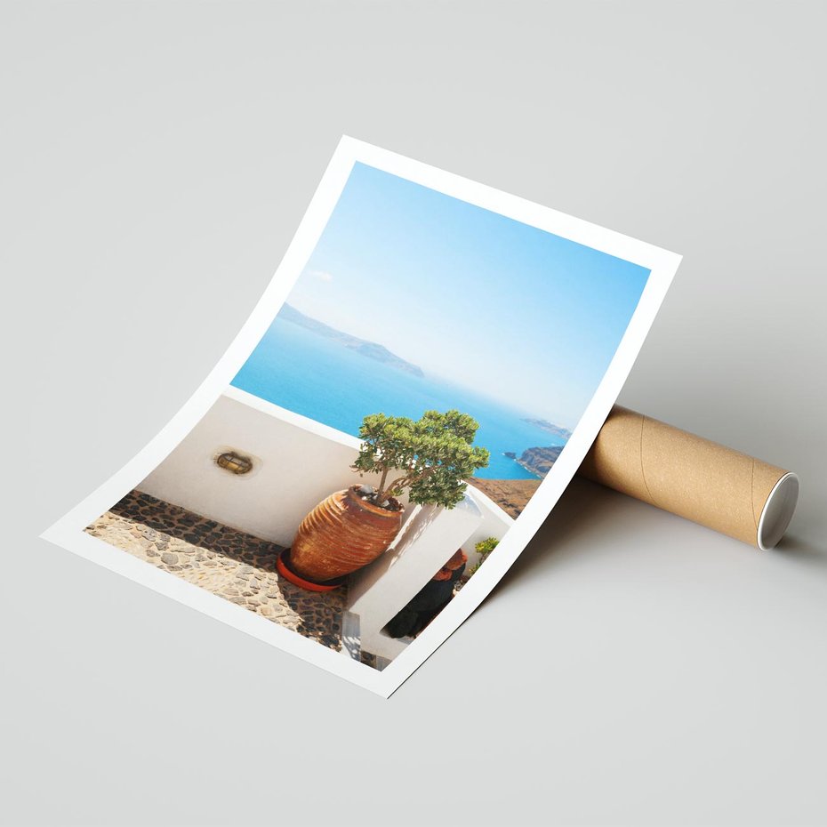 Plakat bez ramy 50x70 - Santorini - oaza greckiej wyspy - Santorini, grecka