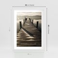Plakat w ramie 30x40 - Pomost nad jeziorem - pomost, jezioro - rama biała
