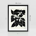 Plakat w ramie 30x40 - Ruchome szkicowe odbicia - czarno biała grafika, roślinność - rama czarna