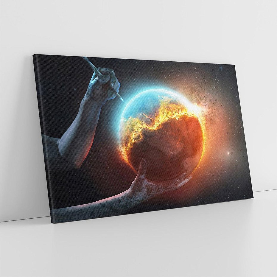 Obraz na płótnie 100x70 - Nieznane przestrzenie - planeta, kosmos