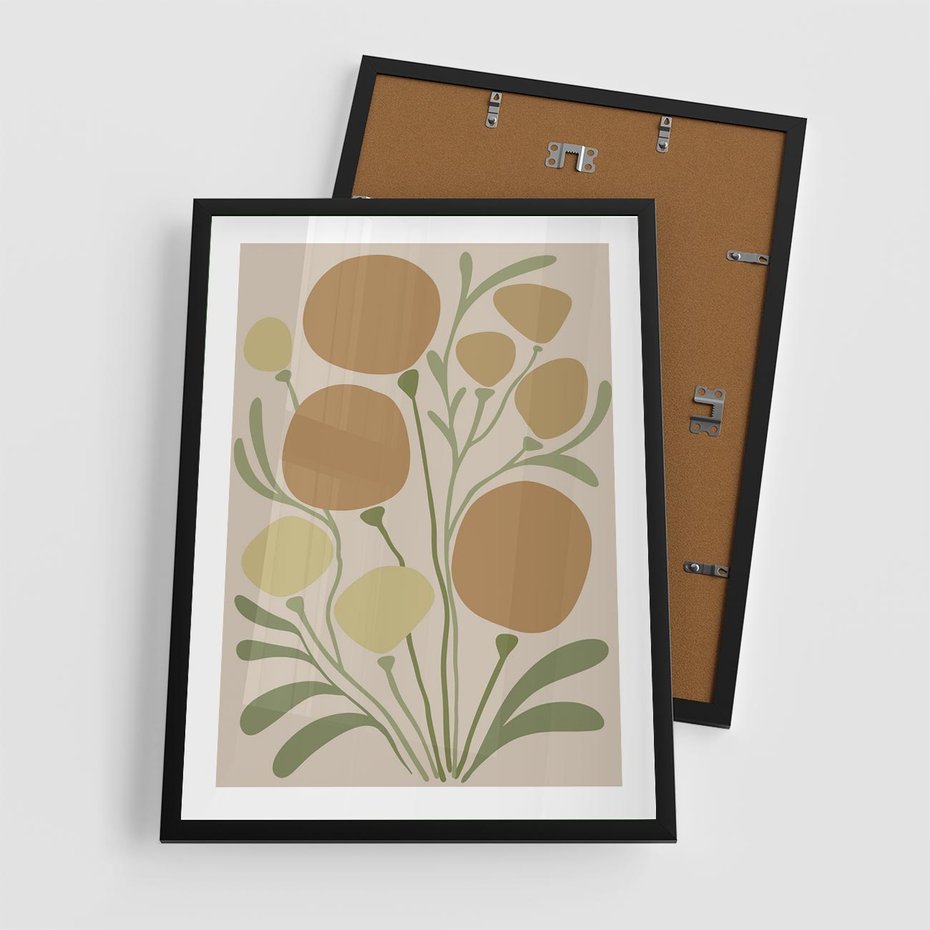 Plakat w ramie 50x70 - Uspokojenie Wśród Roślin - nowoczesny plakat, roślinność - rama czarna