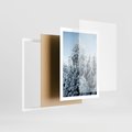 Plakat w ramie 50x70 - Magia Śnieżnych Drzew - zima, iglaste drzewa - rama biała