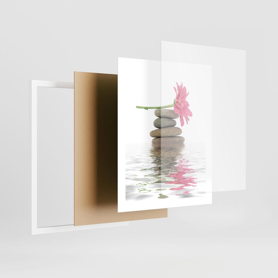 Plakat w ramie 40x50 - Kwiatowe japońskie spa - japońskie, spa - rama biała