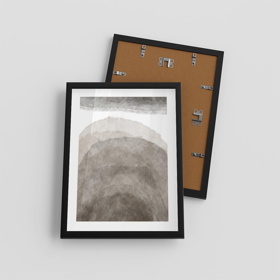Plakat w ramie 30x40 - Przenikające Kształty - rozmyte cienie, abstrakcja - rama czarna