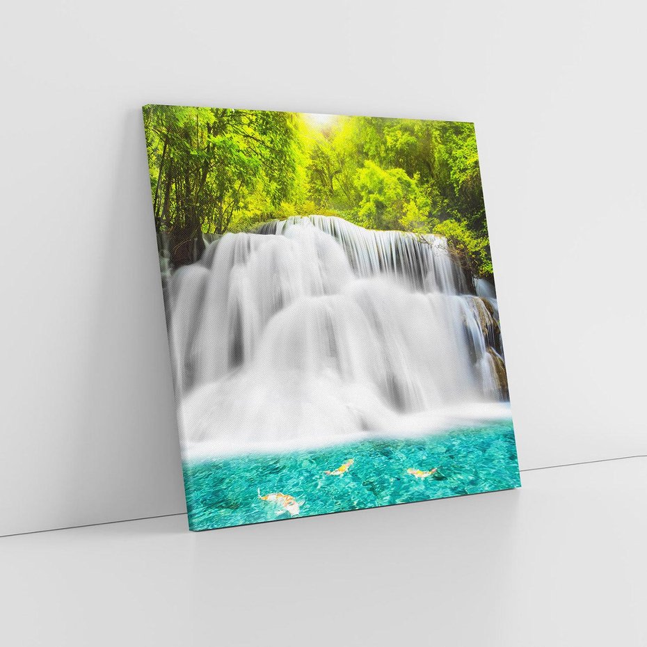 Obraz na płótnie 40x40 - Magiczne wodospady Tajlandii - Tajlandia, wodospad