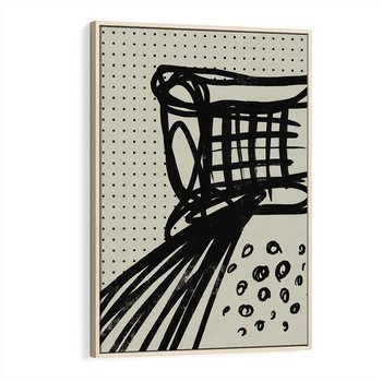 Obraz w ramie 80x120 - Złudne Kontemplacje - abstrakcyjna mroczna kompozycja, nieregularne - rama drewno