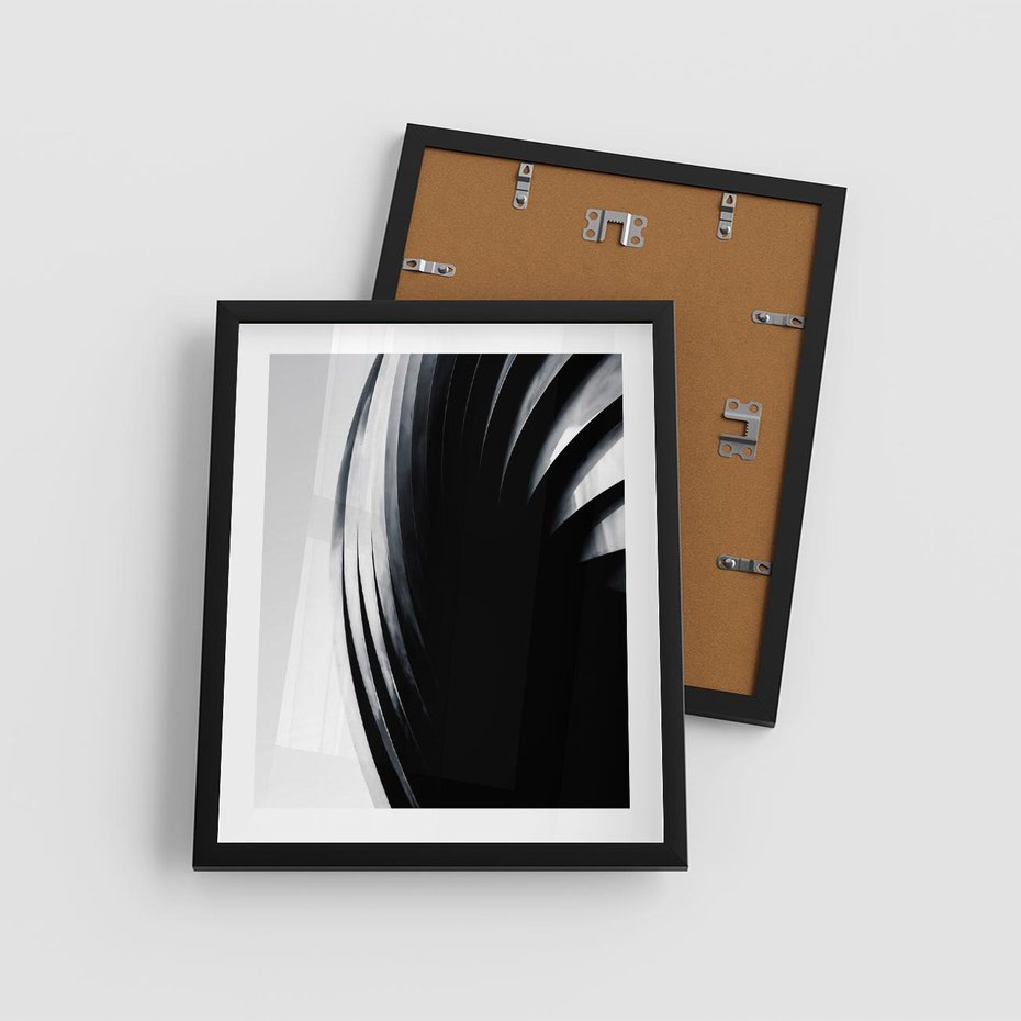 Plakat w ramie 40x50 - Awangarda w Kontraście - architektura, nowoczesne formy - rama czarna