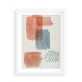 Plakat w ramie 50x70 - Pastelowa Abstrakcja: Maźnięcia Farbą - abstrakcja, maźnięcia farny - rama biała