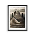 Plakat w ramie 30x40 - Pomost nad jeziorem - pomost, jezioro - rama czarna