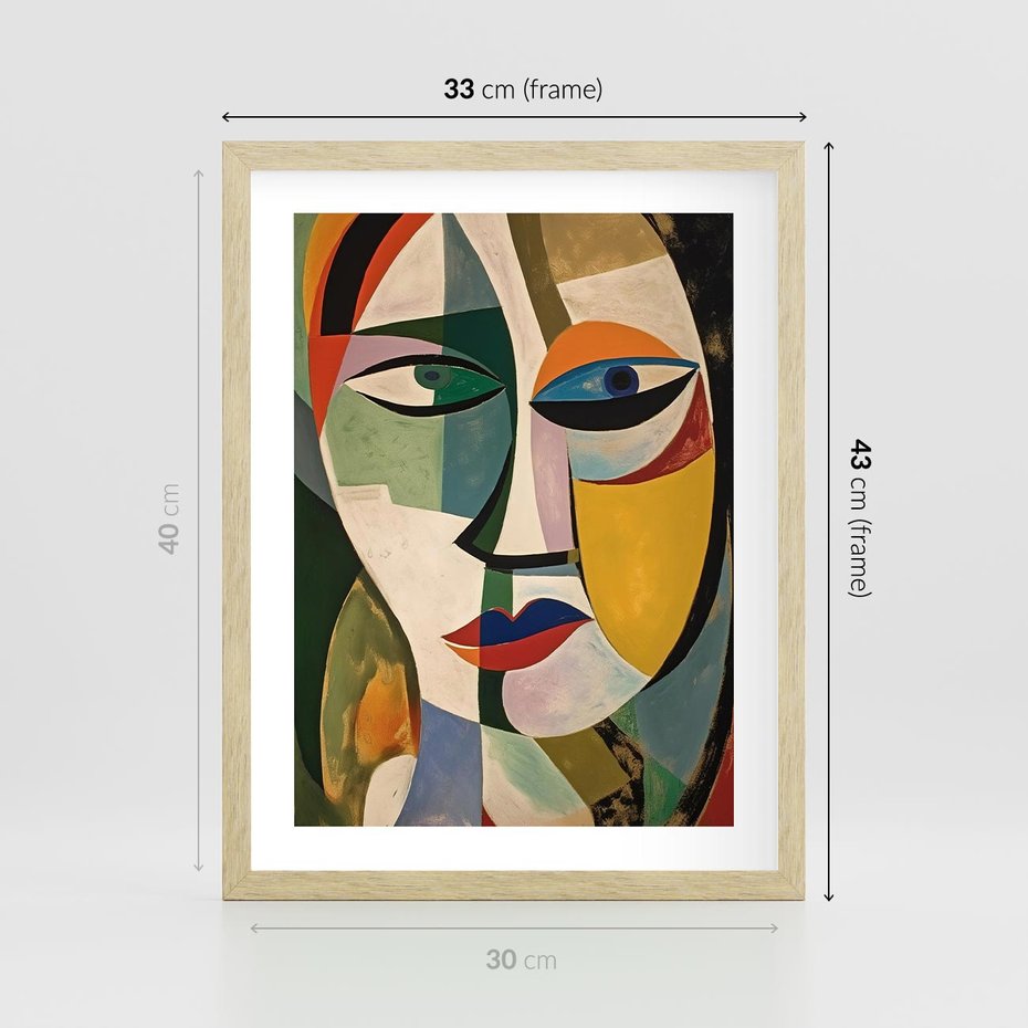 Plakat w ramie 30x40 - Kolorowe Dziwne Wyobrażenia - abstrakcyjny obraz, olejny - rama drewno