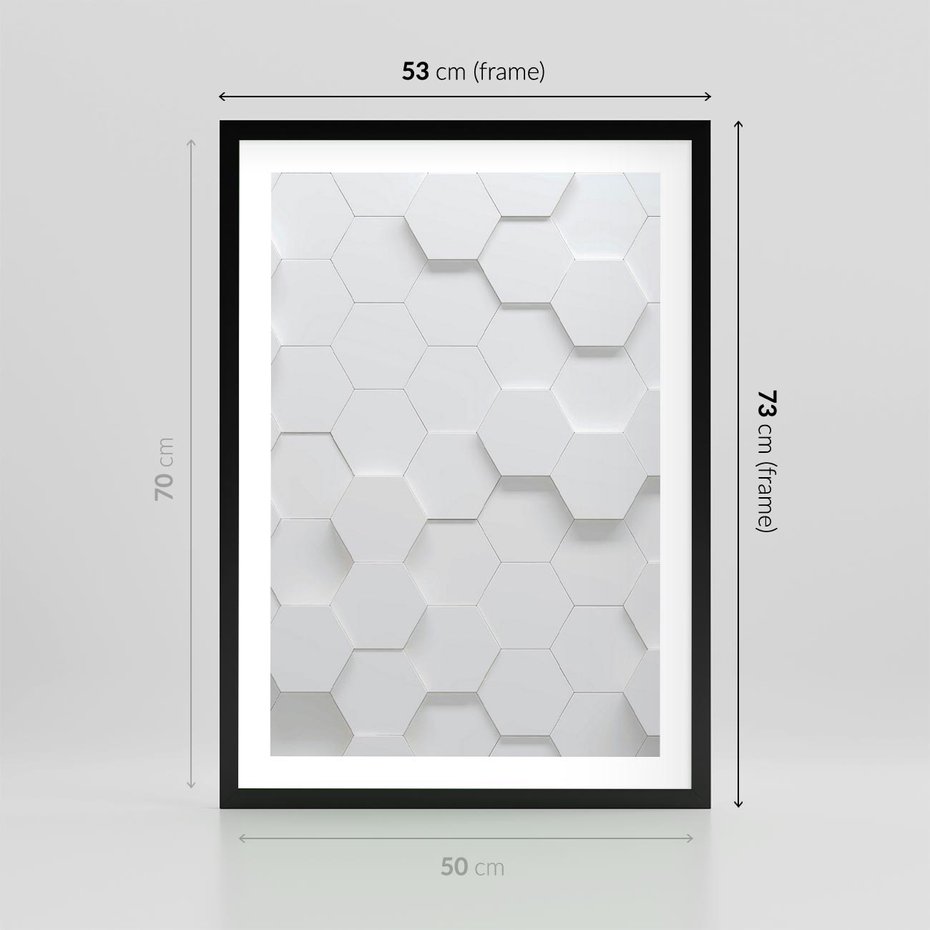 Plakat w ramie 50x70 - Intrygujący Wymiar - geometria, 3D - rama czarna