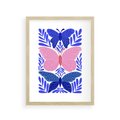 Plakat w ramie 30x40 - Delikatna Symfonia Natury - motyle, rośliny - rama drewno