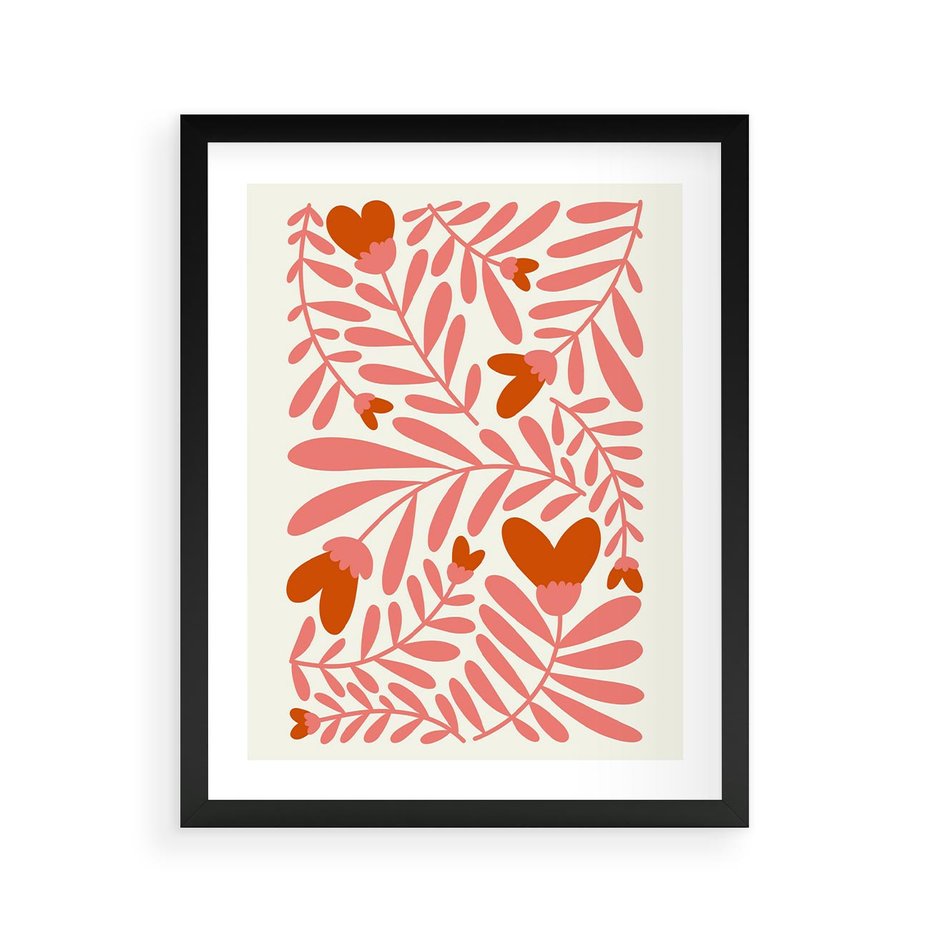 Plakat w ramie 40x50 - Taniec komplementarnych barw - kwiaty, pastelowe kolory - rama czarna