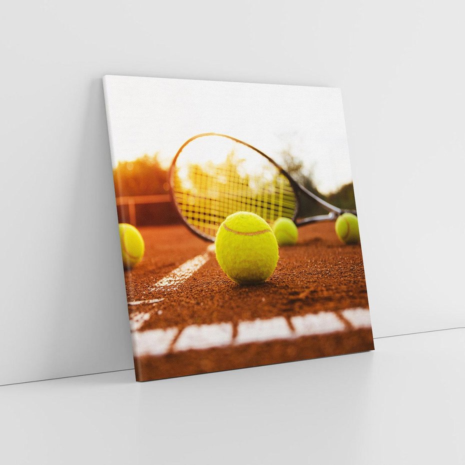 Obraz na płótnie 60x60 - Moc sportowej rywalizacji - tenis, kort