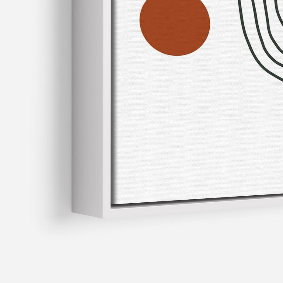 Obraz w ramie 80x120 - Kontury Harmonii - nieregularne linie, koła - rama biała