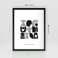Plakat w ramie 30x40 - Taniec Dziwacznych Kresek - minimalistyczny plakat, czarno biały - rama czarna