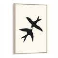 Obraz w ramie 70x100 - Kreatywne Echa - jaskółki, minimalizm - rama drewno