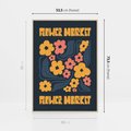 Obraz w ramie 50x70 - Impulsy Rozkwitu - plakat, granatowe tło - rama drewno