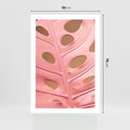 Plakat bez ramy 50x70 - Różowy Liść Monstery - różowy liść monstery, nowoczesna fotografia
