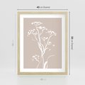Plakat w ramie 40x50 - Harmonijne Mini Boho - minimalistyczny delikatny obraz, beżowe odcienie - rama drewno