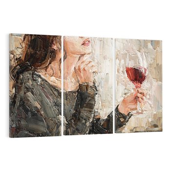 Obraz na płótnie 120x80 - Esencja - kobieta wino obraz impresonizm olej na płótnie