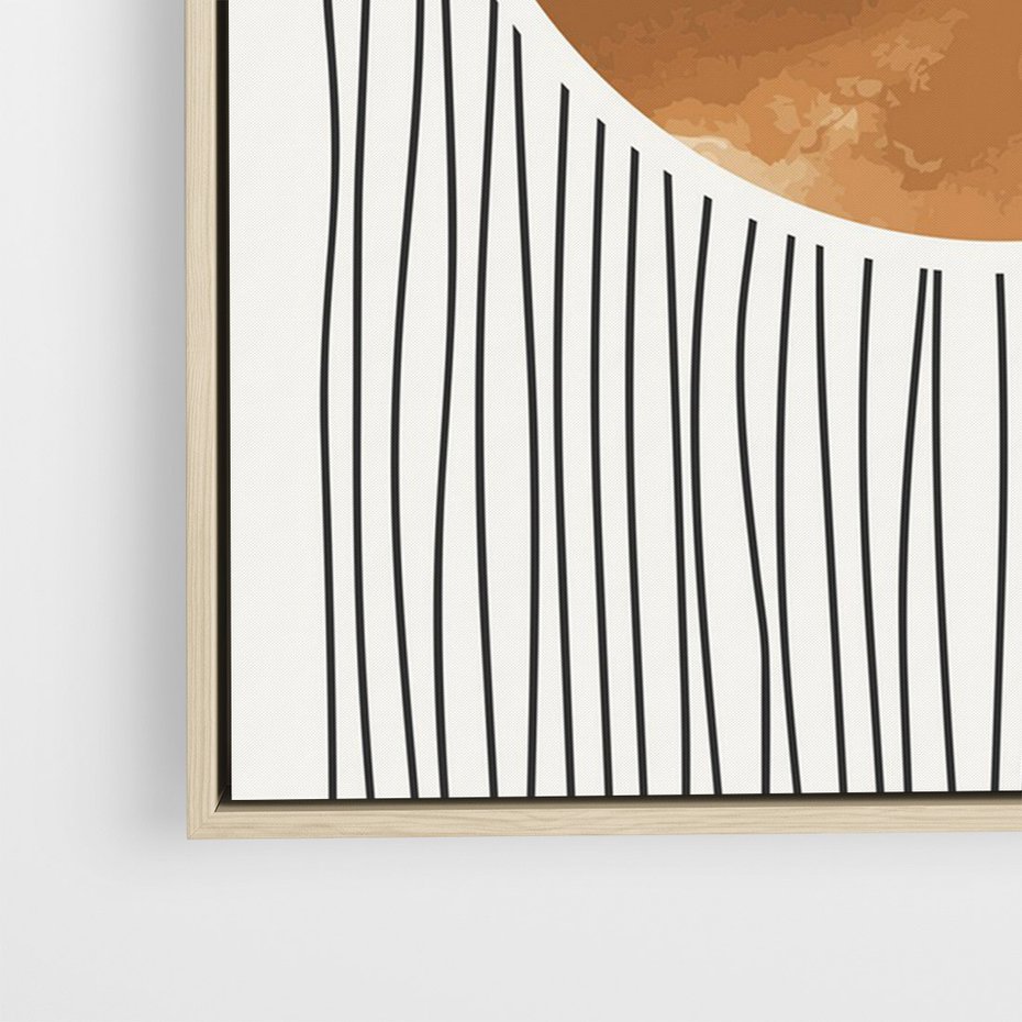 Obraz w ramie 80x120 - Eteryczne Krągłe Echa - boho obraz, geometria - rama drewno