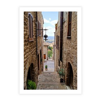 Plakat bez ramy 21x30 - Perspektywa malowniczej uliczki - uliczka, perspektywa