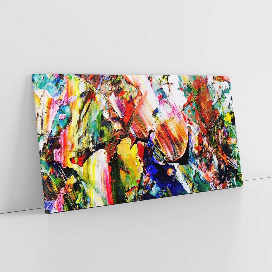 Obraz na płótnie 120x60 - Szalejące ognie kolorów - abstrakcja, farby olejne